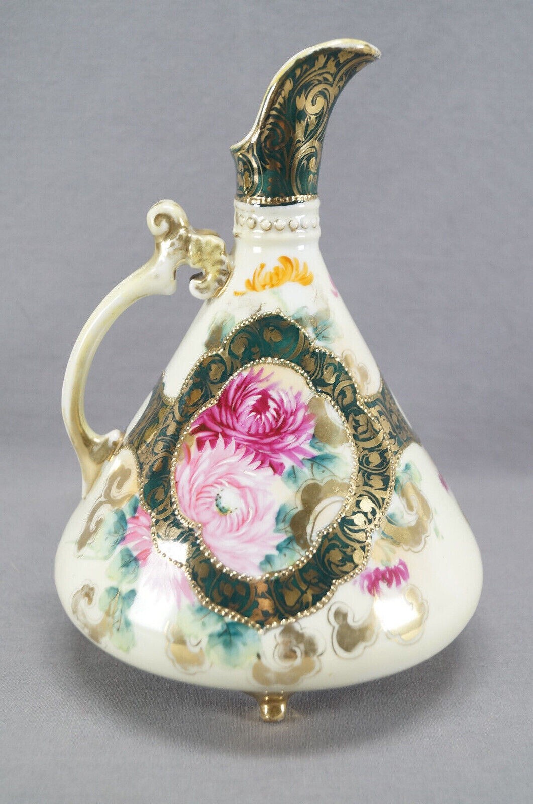 【金地に咲き乱れる菊】オールドノリタケ 金盛 菊文 水差 金彩 - 画像 (3)