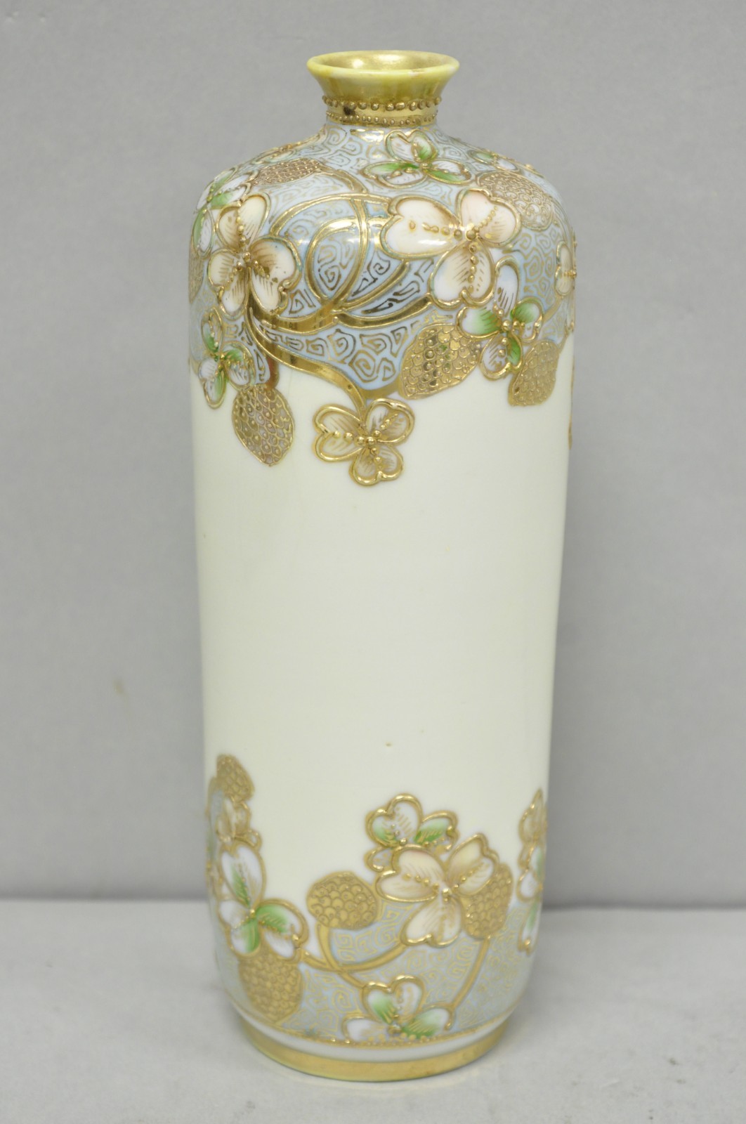 【金が縁どる花の帯】オールドノリタケ 金盛 花文 花瓶 金彩 - 画像 (3)