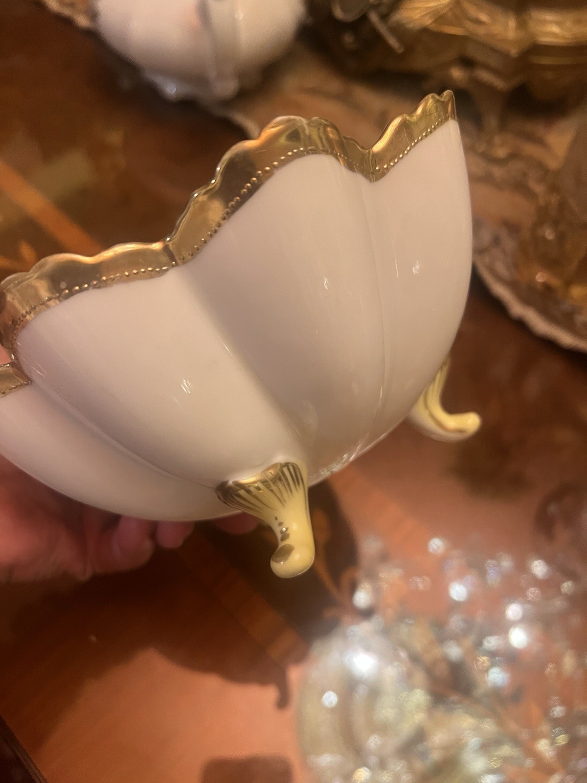 【掌にのる金彩のうつわ】オールドノリタケ 金彩 ジュエル装飾 星形鉢 - 画像 (3)