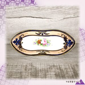 【藍と金が縁どる食卓】オールドノリタケ コバルト金彩 花文 レリッシュ皿