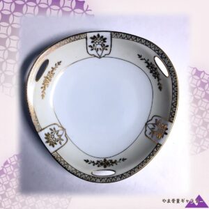 【淡き縁にきらめく金花】オールドノリタケ 金盛 花文 ボンボン皿 金彩