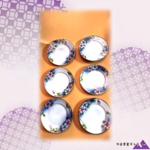 【六枚に春の花がそろう】オールドノリタケ 手描き 花文 飾皿 六枚組 金彩