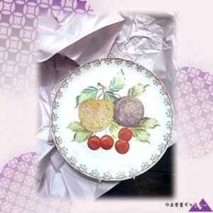【果実にきらめく極小の粒】オールドノリタケ コラレン 果実文 飾皿 金彩