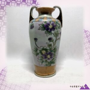 【紫の花が陰影に咲く】オールドノリタケ 金彩 草花文 花瓶
