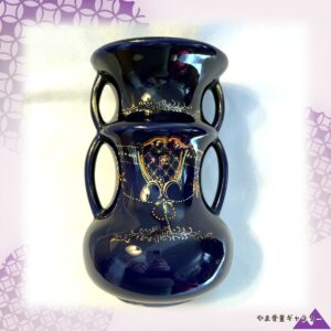 【紺青にきらめく宝飾の技】オールドノリタケ 金彩 ジュエル装飾 四耳花瓶