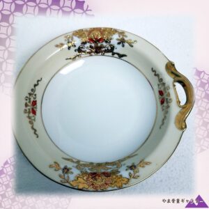 【クリーム地に咲く金盛の花】オールドノリタケ 金盛 花文 ボンボン皿 金彩