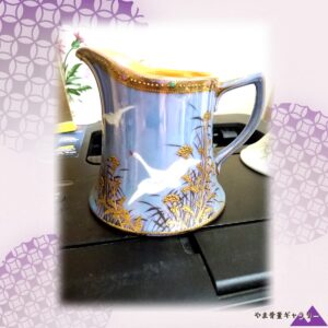 【葦辺をわたる白鳥】オールドノリタケ ラスター彩 フライングスワン クリーマー 金彩