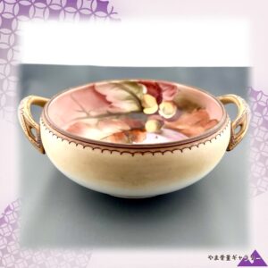 【木の葉降る秋の器】オールドノリタケ ジュエル装飾 木の葉文 手付鉢