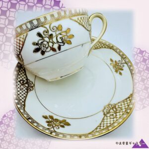 【金の薔薇が咲くひととき】オールドノリタケ 金盛 薔薇文 カップ&ソーサー