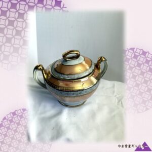 【桃色の光沢に金がめぐる】オールドノリタケ ラスター彩 金彩 蓋付シュガーポット