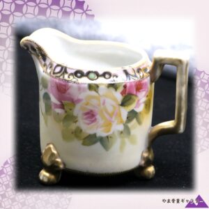 【掌に咲きこぼれる薔薇】オールドノリタケ 手描き 薔薇文 クリーマー ビーディング