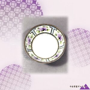 【白磁にひらく菫の輪】オールドノリタケ 菫文 足付鉢 金彩
