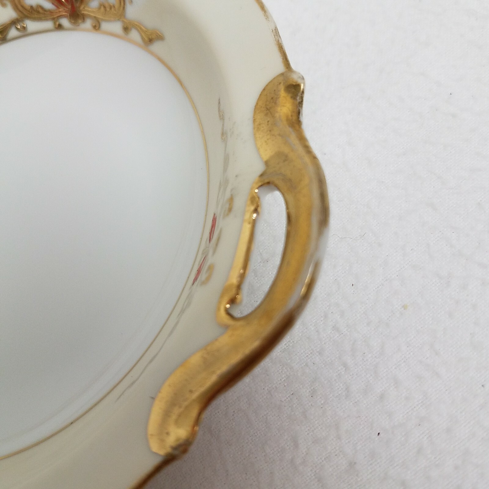【クリーム地に咲く金盛の花】オールドノリタケ 金盛 花文 ボンボン皿 金彩 - 画像 (3)