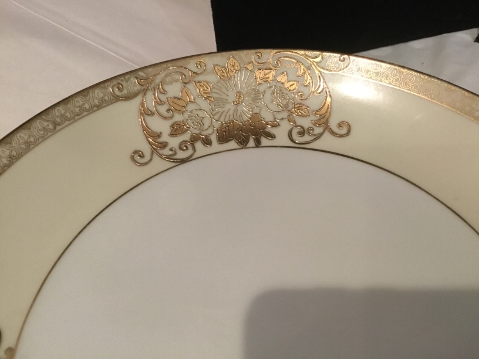 【白磁に金の花がひらく】オールドノリタケ 金彩 花文 デザートセット - 画像 (3)