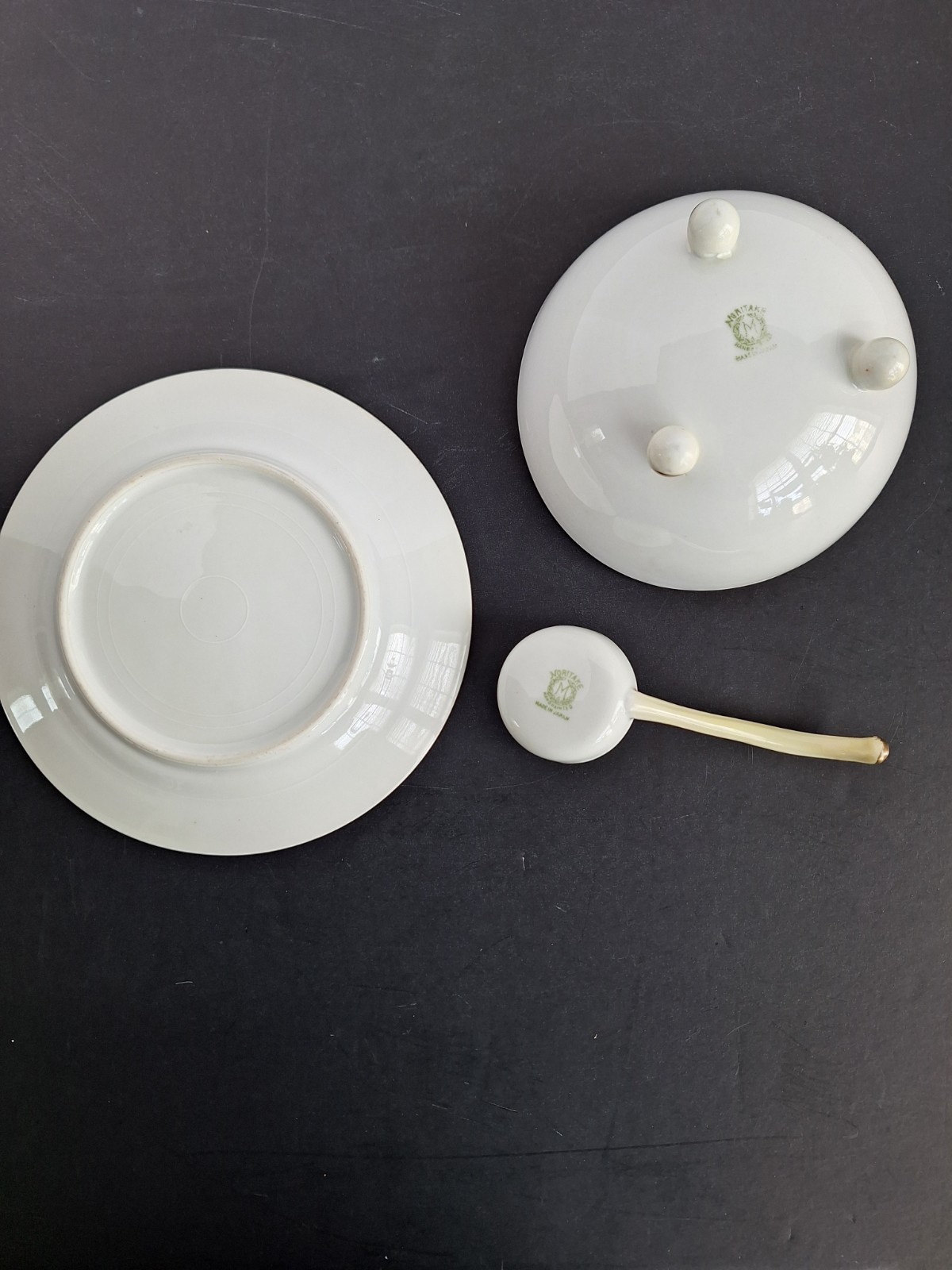 【金の小花が匙までそろう】オールドノリタケ 金盛 花文 ソース鉢 金彩 - 画像 (2)