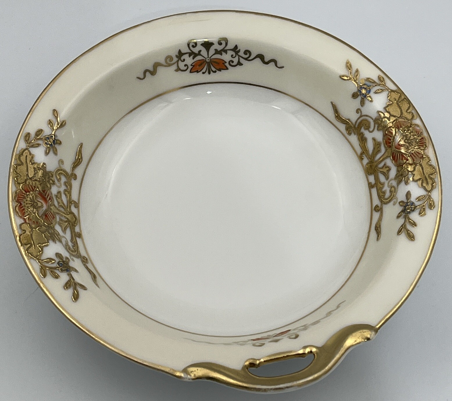 【縁に咲く金盛の紅花】オールドノリタケ 金盛 花文 ボンボン皿 金彩 - 画像 (3)