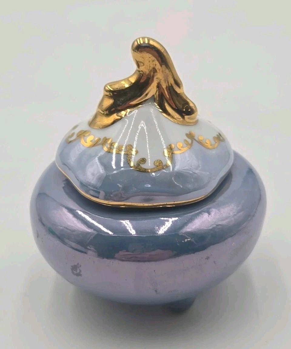 【真珠色にゆらめく蓋物】ラスター彩 蓋物 金彩 - 画像 (2)