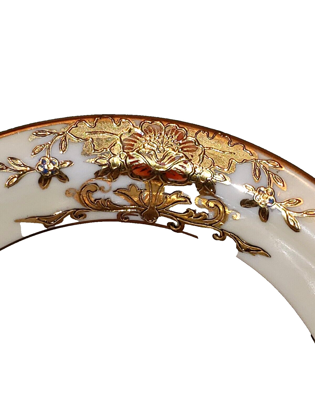 【金花咲く手付きの器】オールドノリタケ 金盛 花文 手付き菓子皿 金彩 - 画像 (2)