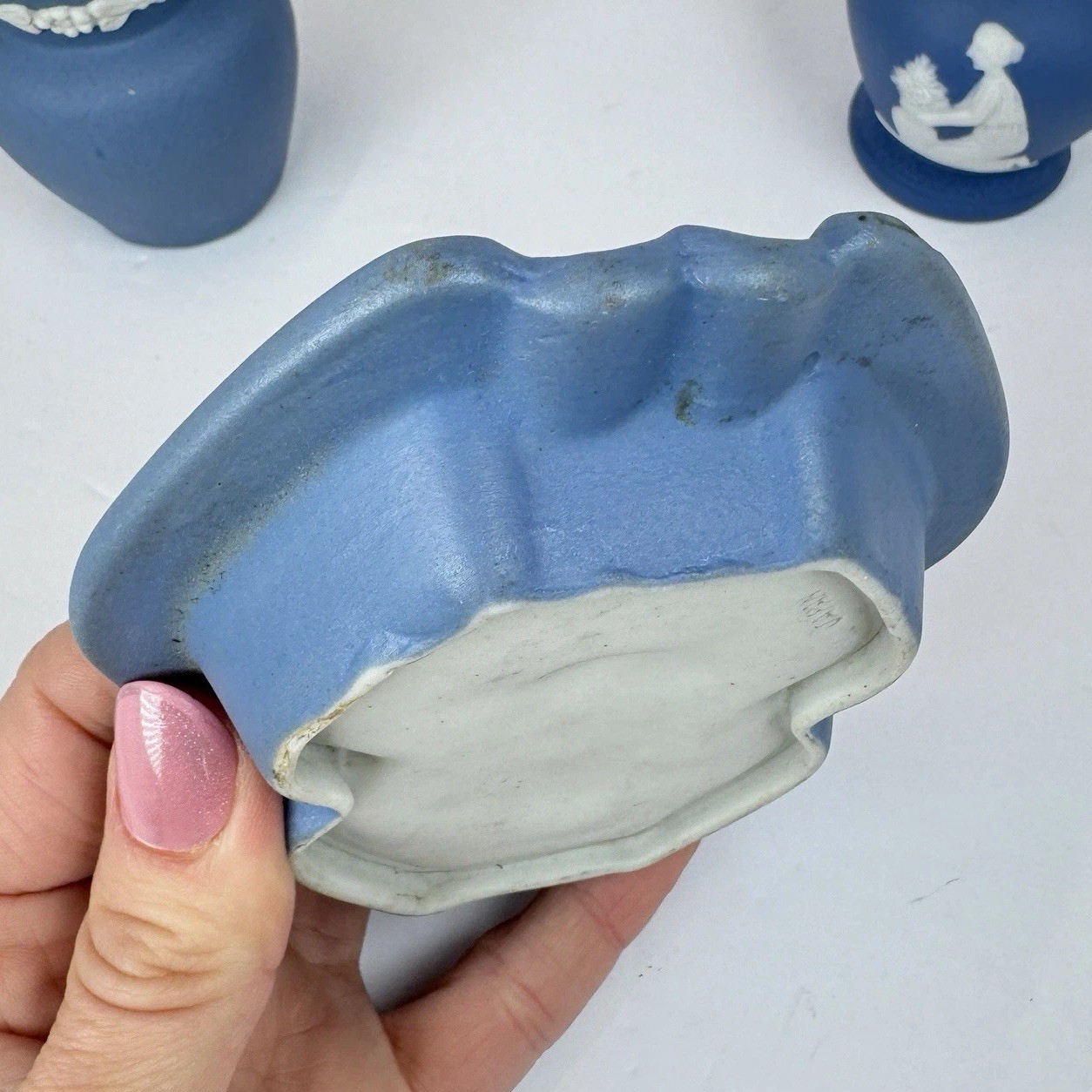 【青と白で綴る古代の小品】ウェッジウッド風 ジャスパー 新古典文 3点組 - 画像 (3)