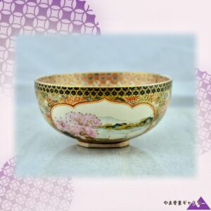 【碗の底に千の蝶が舞う】薩摩焼 細密金彩 千蝶文 飾鉢 菊詰