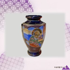 【羅漢の眉に宿る歳月】薩摩 盛上 人物文 花瓶 金彩