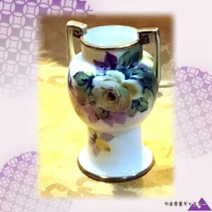 【掌におさまる薔薇の宴】オールドノリタケ 手描き 薔薇文 両耳花瓶 金彩