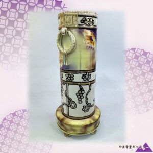 【白い花輪が耳に垂れる】オールドノリタケ 盛上 芥子文 花瓶 アールヌーボー様式
