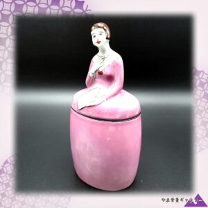 【桃色の衣に手をあずけて】オールドノリタケ デコレディ ラスター彩 蓋物 パウダーボックス 桃色