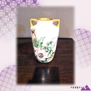 【芥子の花が薄紙のように透ける】オールドノリタケ 芥子文 両耳花瓶 金彩