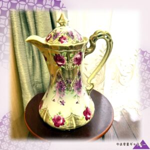 【金地に薔薇がこぼれる】オールドノリタケ 金彩 薔薇文 ポット ビーディング