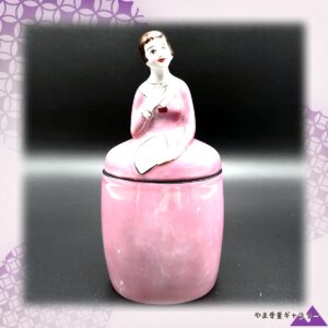 【薔薇色の光をまとう静かな娘】オールドノリタケ デコレディ ラスター彩 シュガーボックス