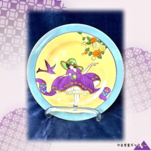 【風にひるがえる紫の裾】オールドノリタケ デコレディ ラスター彩 踊り子文 飾皿
