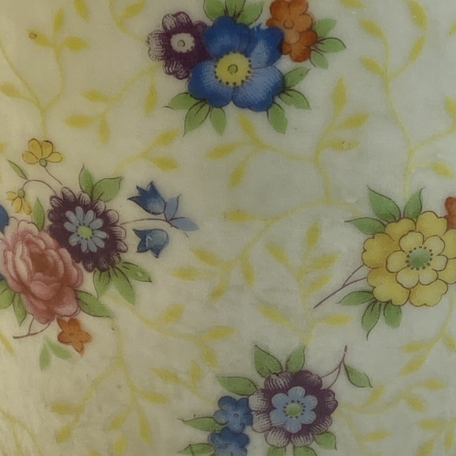 【クリーム地をうめる小花の海】チンツ 小花文 花瓶 コバルト金彩 - 画像 (2)