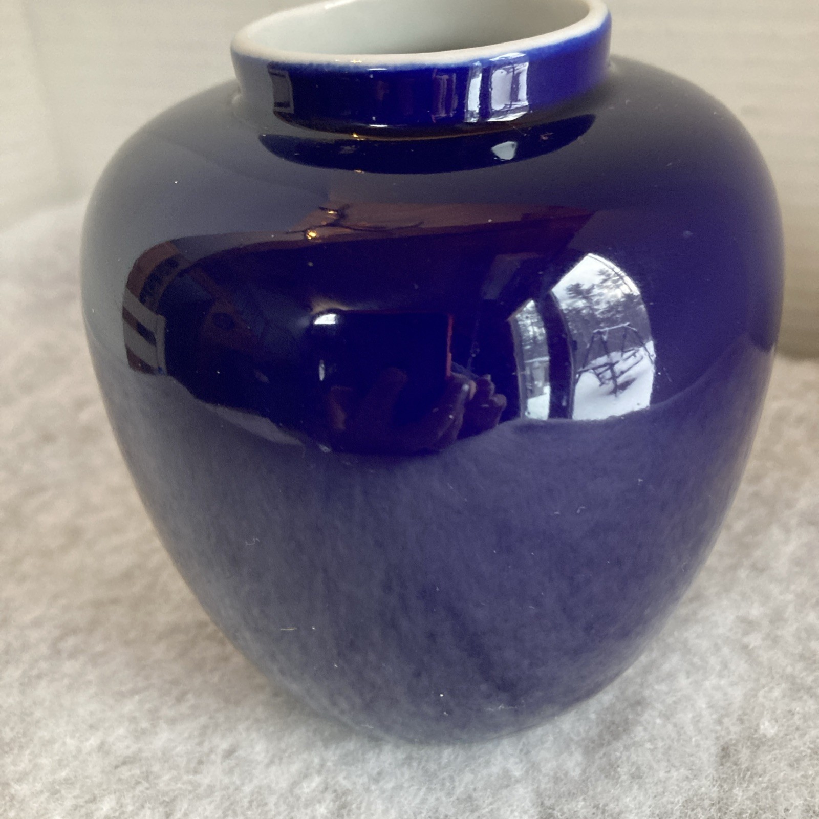 【掌の壺に竹と錦鶏が棲む】コバルト金彩 花鳥竹文 小壺形花瓶 - 画像 (2)