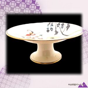 【孔雀の舟が朝日へ滑り出す】オールドノリタケ アールデコ 貴婦人文 コンポート 金彩