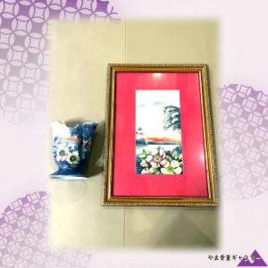 【下絵と、そこから生まれた花瓶】オールドノリタケ 風景花文 花瓶 図案画 二点