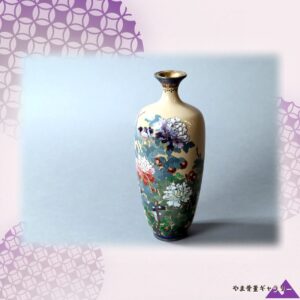 【細い金線が牡丹を囲う】七宝 有線七宝 牡丹文 花瓶