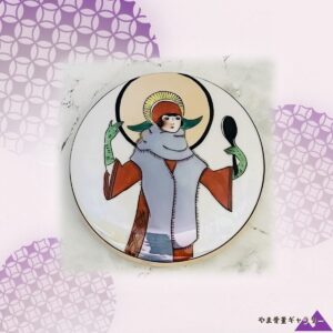 【手鏡をのぞく婦人の午後】オールドノリタケ デコレディ ラスター彩 パウダーボックス