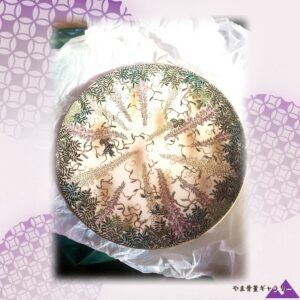 【藤の房が皿一面に垂れる】薩摩焼 錦光山 藤花文 飾皿 色絵金彩