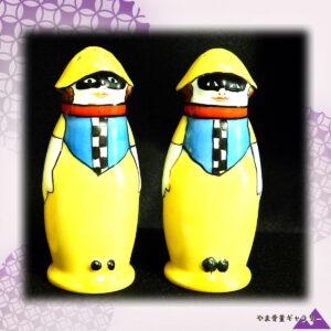 【仮面の二人が食卓に立つ】オールドノリタケ デコレディ 仮面 ソルト&ペッパー 2点組