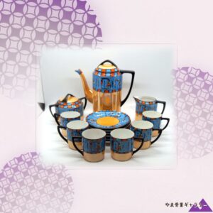 【琥珀の光沢に古代の壁画が並ぶ】オールドノリタケ ラスター彩 エジプト文 デミタス コーヒーセット 15点揃