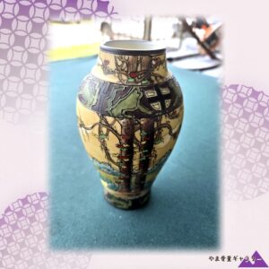 【秋の木立が胴をめぐる】オールドノリタケ 盛上 樹林文 花瓶